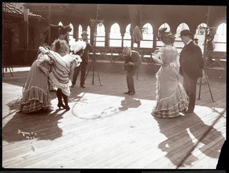 Five Actresses in Costume Rehearsing on the Roof of What is Probably the New York Theatre, New York, 1900